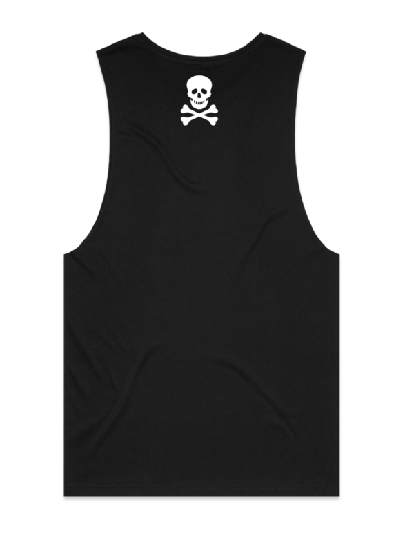 mens back tank black skull